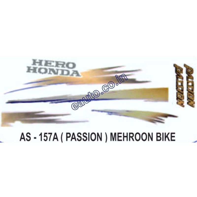 Graphics Sticker Set for Hero Honda Passion | Mehroon Vehicle