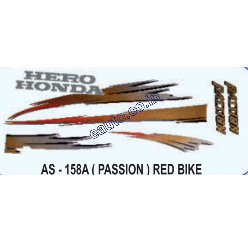 Graphics Sticker Set for Hero Honda Passion | Red Vehicle