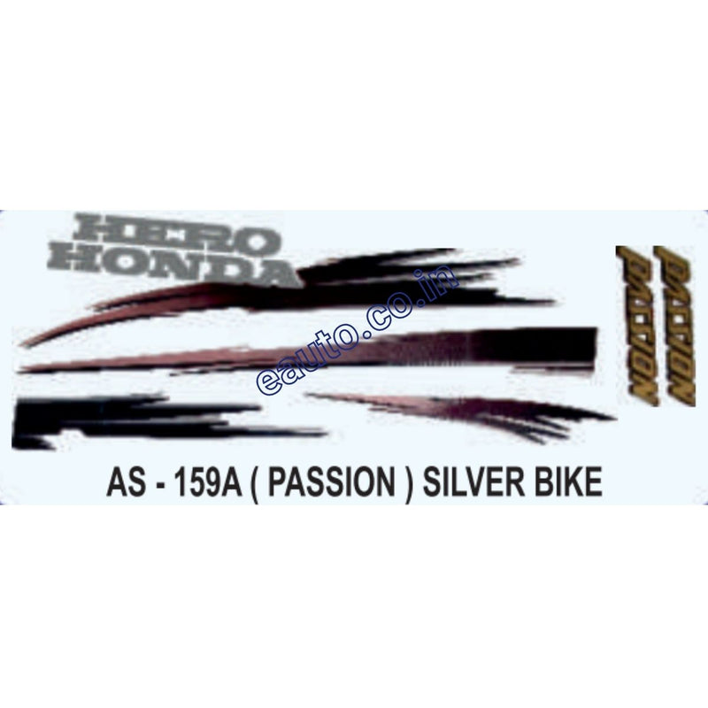 Graphics Sticker Set for Hero Honda Passion | Silver Vehicle