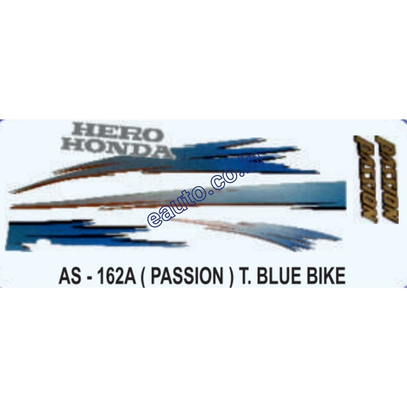 Graphics Sticker Set for Hero Honda Passion | Turqoise Blue Vehicle