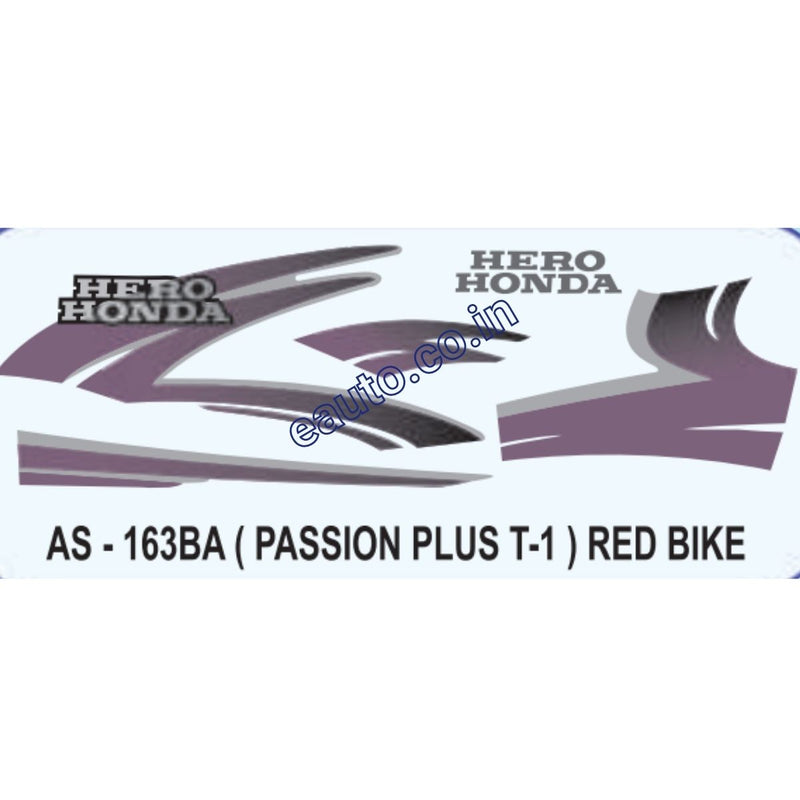 Graphics Sticker Set for Hero Honda Passion Plus | Type 1 | Red Vehicle