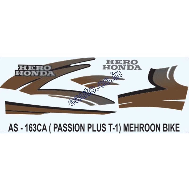 Graphics Sticker Set for Hero Honda Passion Plus | Type 1 | Mehroon Vehicle