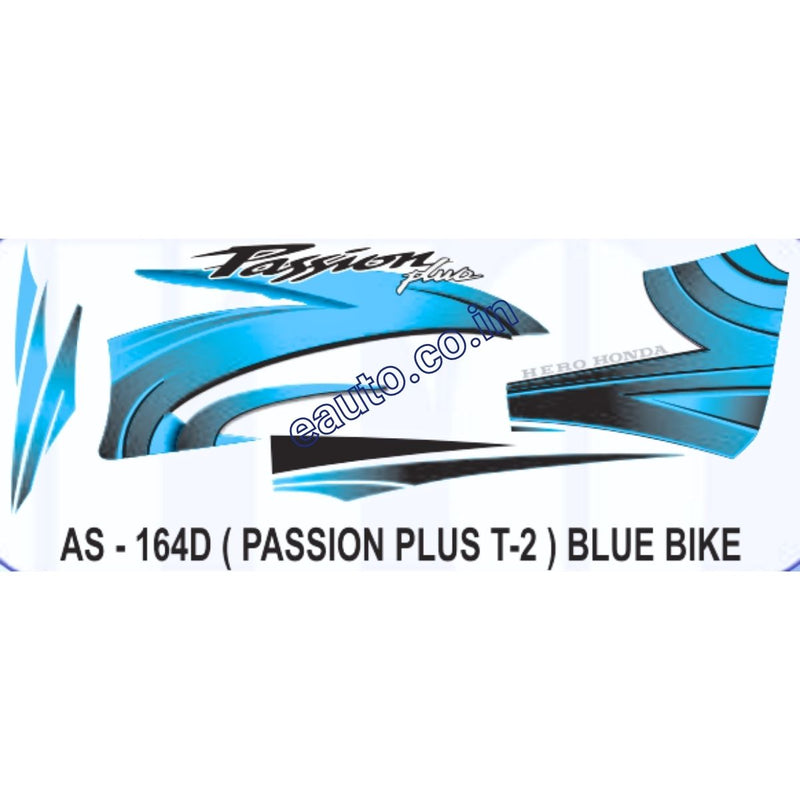 Graphics Sticker Set for Hero Honda Passion Plus | Type 2 | Blue Vehicle