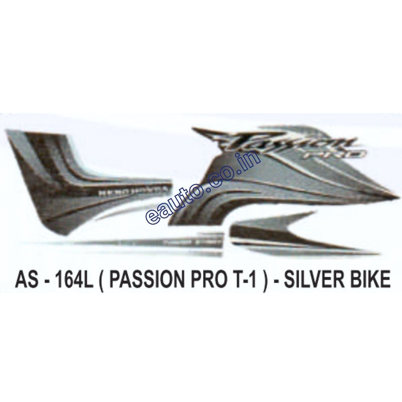 Graphics Sticker Set for Hero Honda Passion Pro | Type 1 | Silver Vehicle