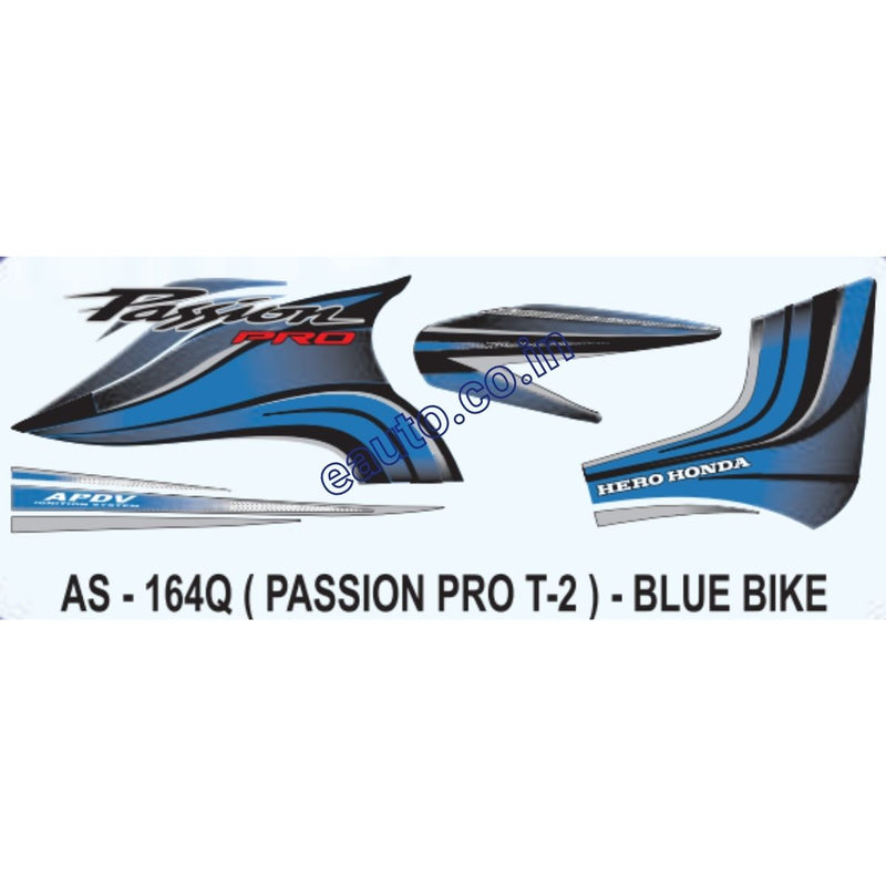 Graphics Sticker Set for Hero Honda Passion Pro | Type 2 | Blue Vehicle