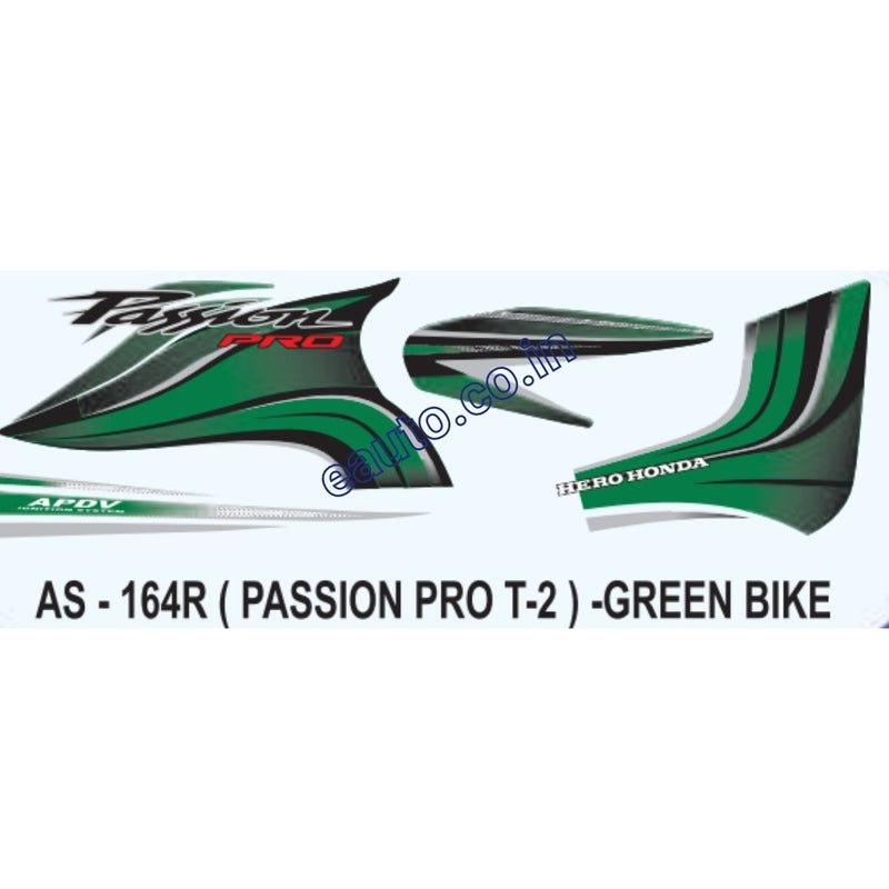 Graphics Sticker Set for Hero Honda Passion Pro | Type 2 | Green Vehicle