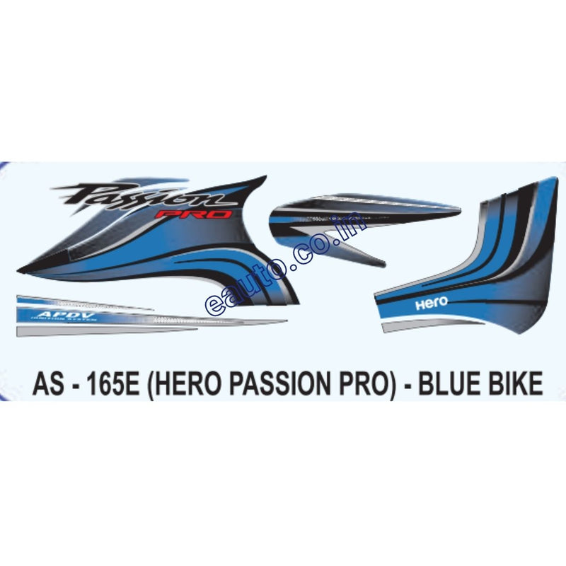 Graphics Sticker Set for Hero Passion Pro | Blue Vehicle