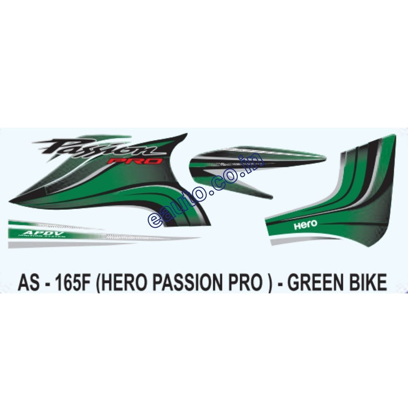 Graphics Sticker Set for Hero Passion Pro | Green Vehicle