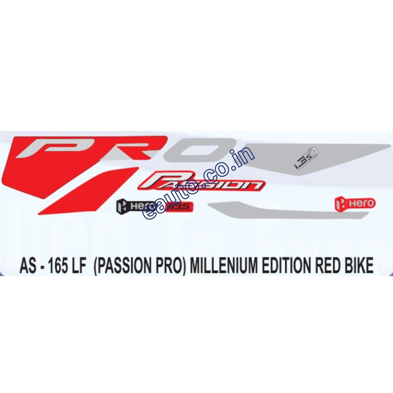 Graphics Sticker Set for Hero Passion Pro i3S | Millenium Edition | Red Vehicle