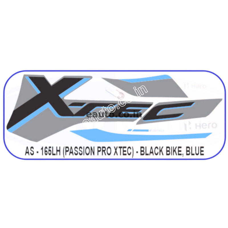 Graphics Sticker Set for Hero Passion Pro | XTEC | Black Vehicle | Blue Sticker