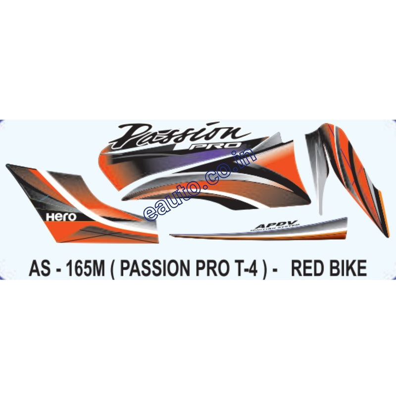 Graphics Sticker Set for Hero Passion Pro | Type 4 | Red Vehicle