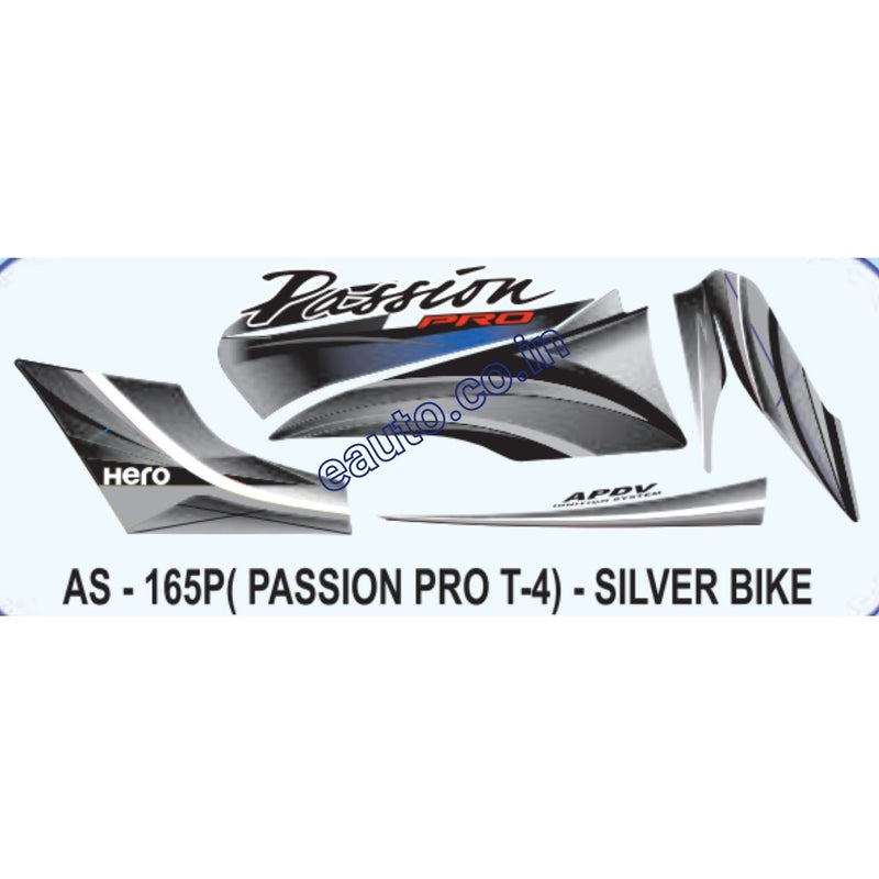 Graphics Sticker Set for Hero Passion Pro | Type 4 | Silver Vehicle