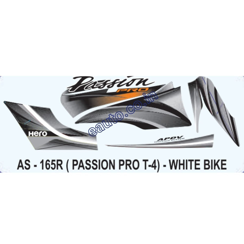 Graphics Sticker Set for Hero Passion Pro | Type 4 | White Vehicle