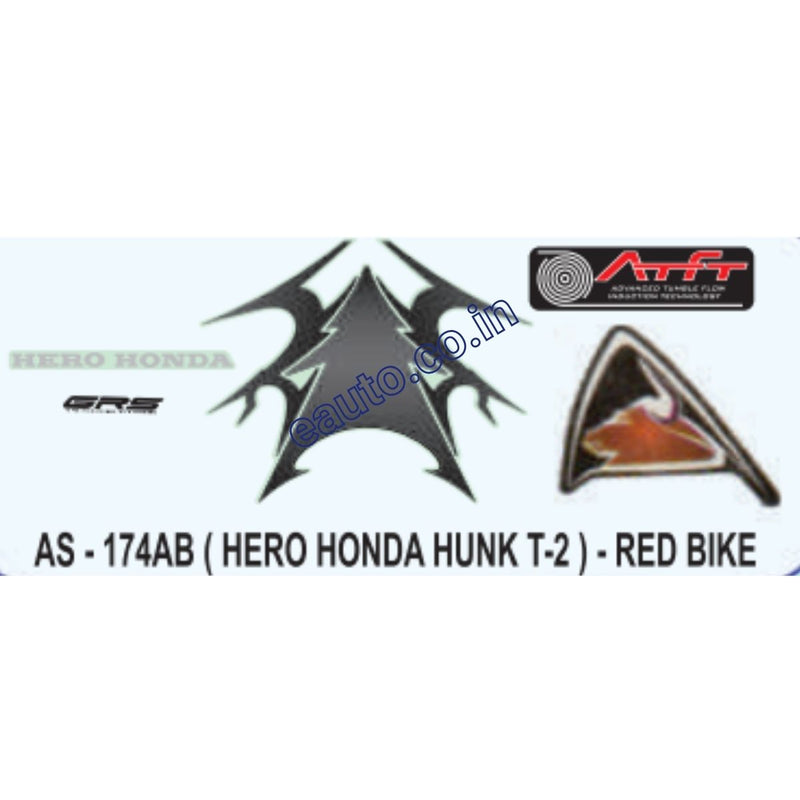 Graphics Sticker Set for Hero Honda Hunk | Type 2 | Red Vehicle