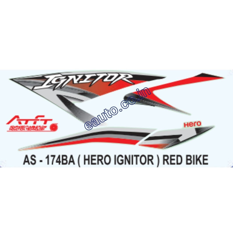 Graphics Sticker Set for Hero Honda Ignitor | Red Vehicle