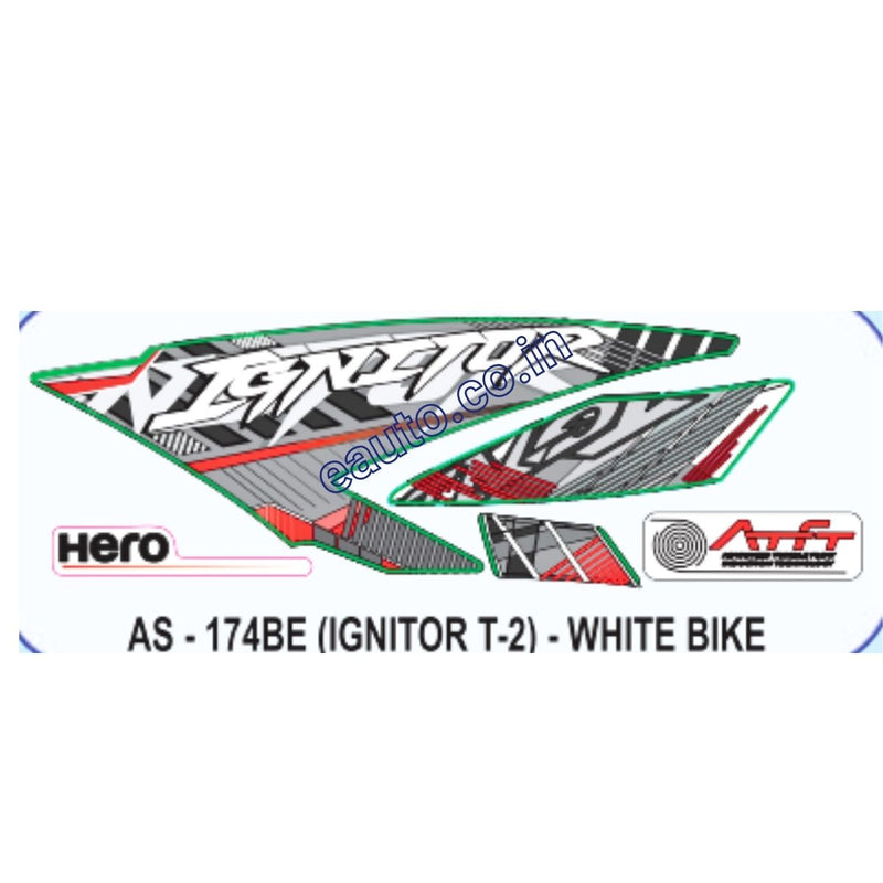 Graphics Sticker Set for Hero Honda Ignitor | Type 2 | White Vehicle