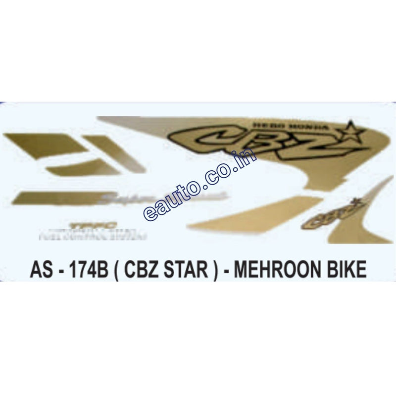 Graphics Sticker Set for Hero Honda CBZ Star | Mehroon Vehicle