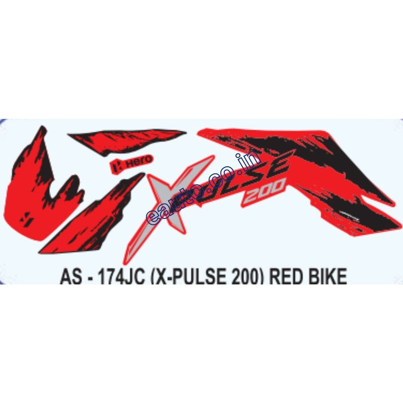 Graphics Sticker Set for Hero XPulse 200 | Red Vehicle