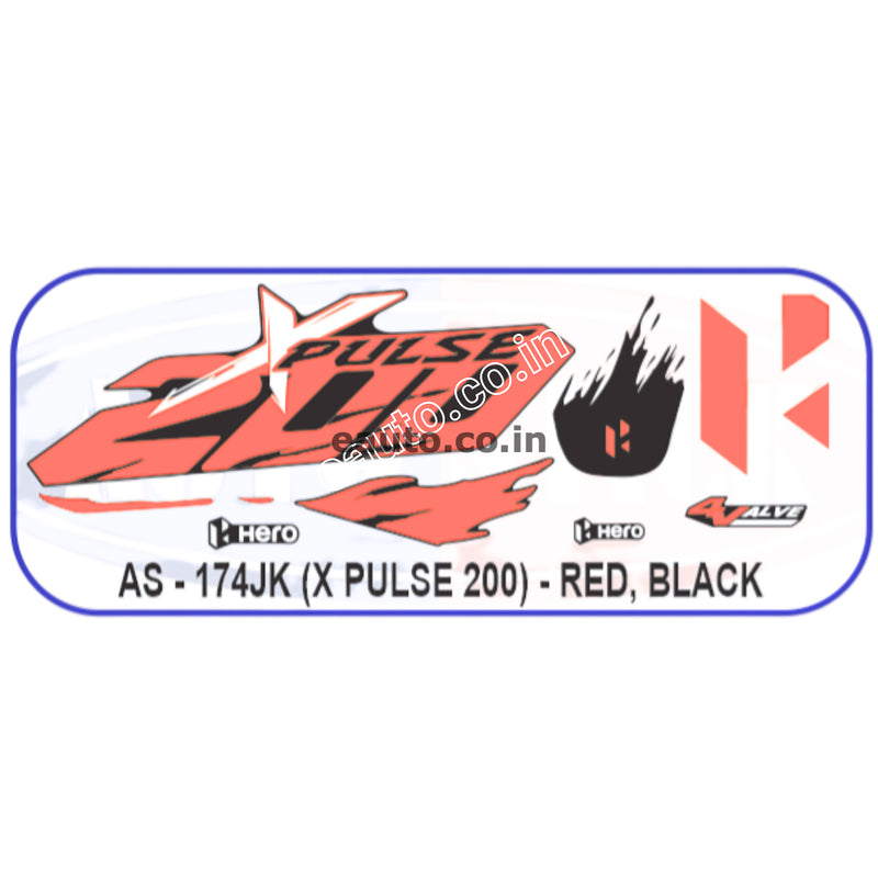 Graphics Sticker Set for Hero XPulse 200 | 4V | Red & Black Sticker