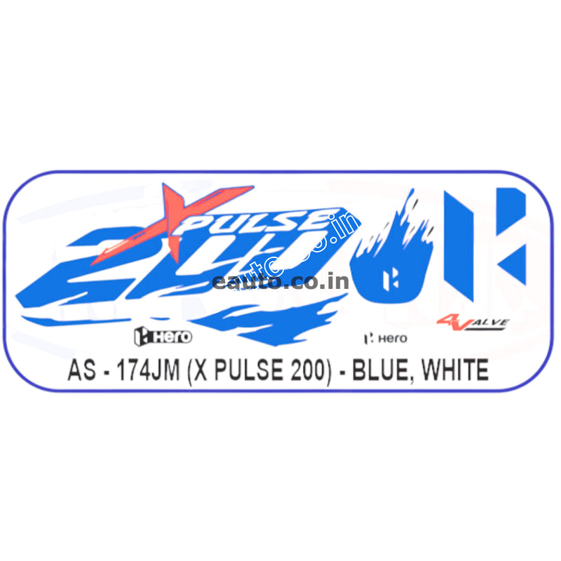 Graphics Sticker Set for Hero XPulse 200 | 4V | Blue & White Sticker