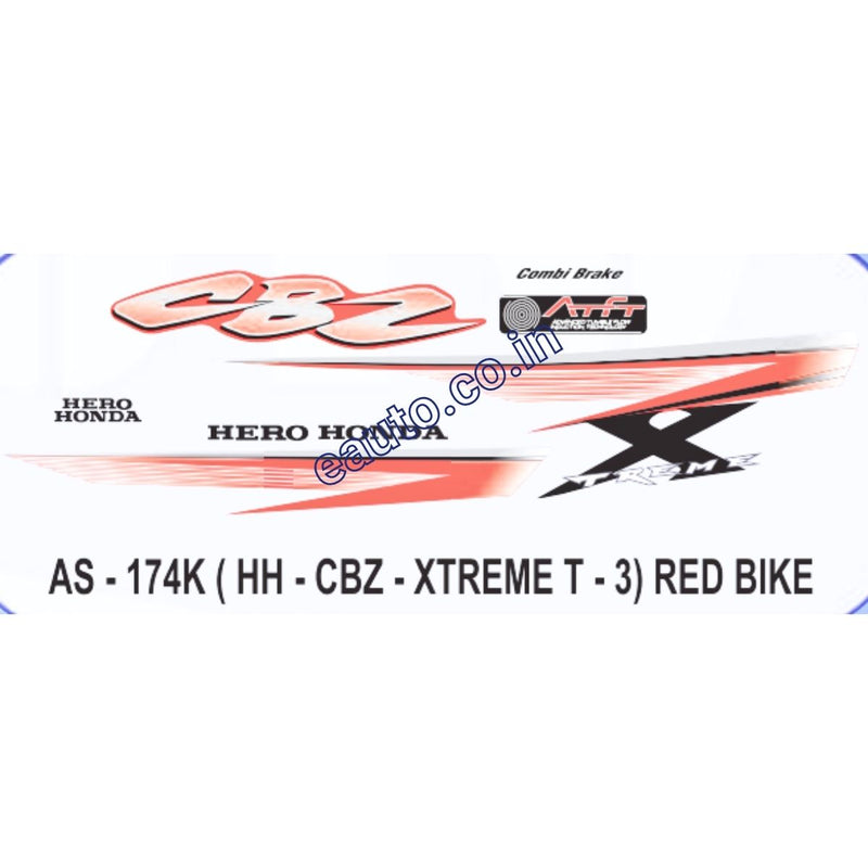 Graphics Sticker Set for Hero Honda CBZ Xtreme | Type 3 | Red Vehicle