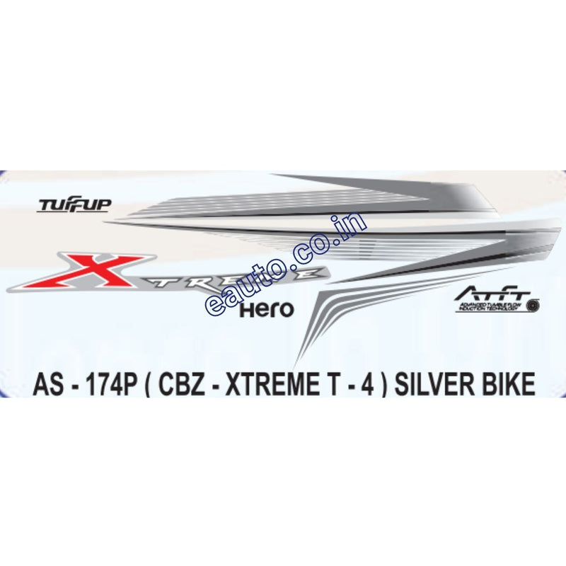 Graphics Sticker Set for Hero CBZ Xtreme | Type 4 | Silver Vehicle