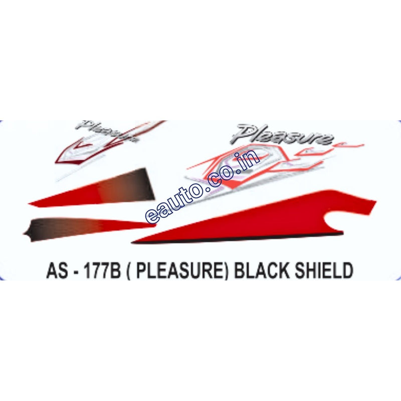 Graphics Sticker Set for Hero Honda Pleasure | Type1 | Black Shield Sticker