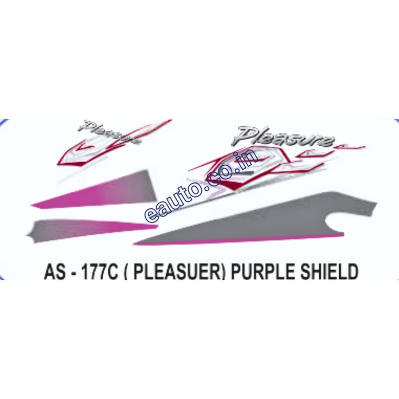 Graphics Sticker Set for Hero Honda Pleasure | Purple Shield Sticker