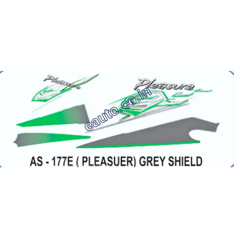 Graphics Sticker Set for Hero Honda Pleasure | Grey Shield Sticker