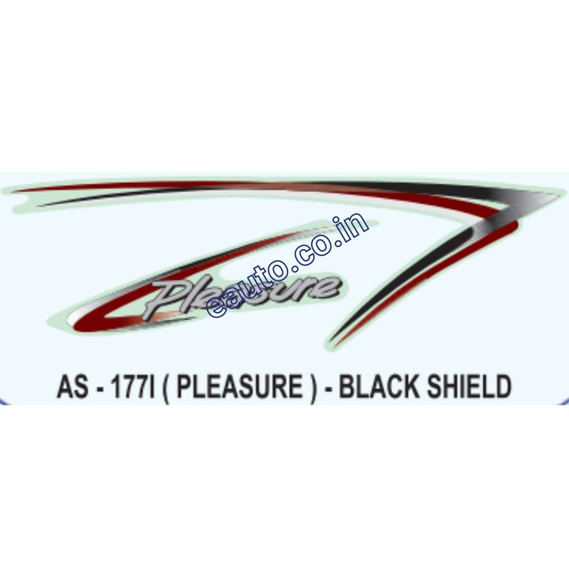 Graphics Sticker Set for Hero Honda Pleasure | Type2 | Black Shield Sticker