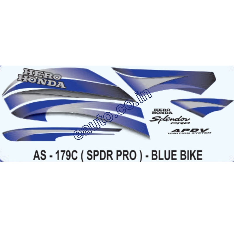 Graphics Sticker Set for Hero Honda Splendor Pro | Blue Vehicle