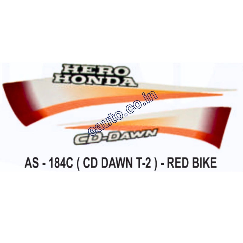 Graphics Sticker Set for Hero Honda CD Dawn | Type 2 | Red Vehicle