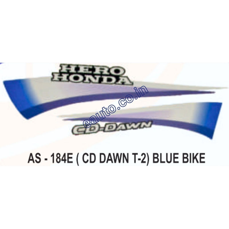 Graphics Sticker Set for Hero Honda CD Dawn | Type 2 | Blue Vehicle