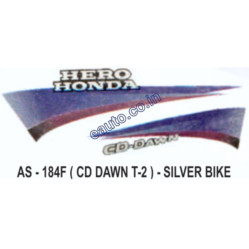 Graphics Sticker Set for Hero Honda CD Dawn | Type 2 | Silver Vehicle