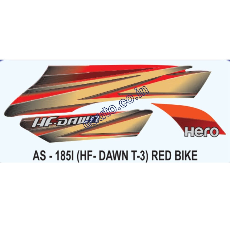 Graphics Sticker Set for Hero HF Dawn | Type 3 | Red Vehicle