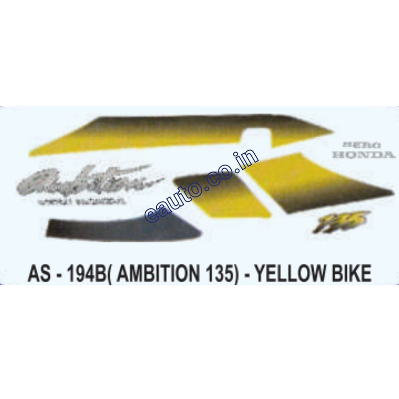 Graphics Sticker Set for Hero Honda Ambition | Yellow Vehicle