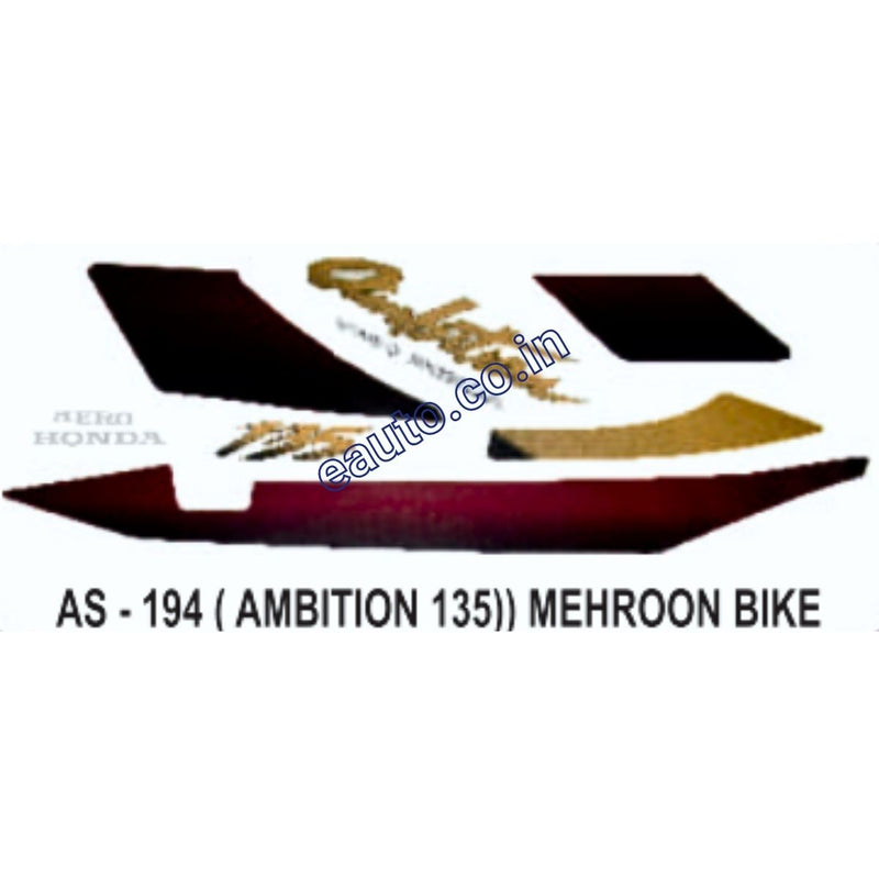 Graphics Sticker Set for Hero Honda Ambition | Mehroon Vehicle
