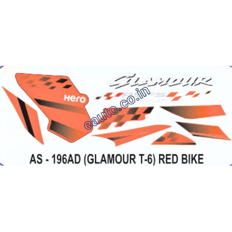 Graphics Sticker Set for Hero Glamour | Type 6 | ASFS | Red Vehicle