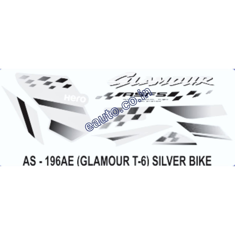 Graphics Sticker Set for Hero Glamour | Type 6 | ASFS | Silver Vehicle