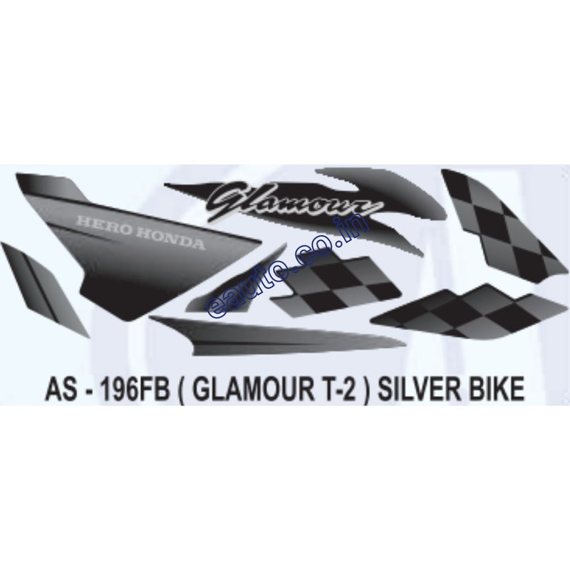 Graphics Sticker Set for Hero Honda Glamour | Type 2 | Silver Vehicle
