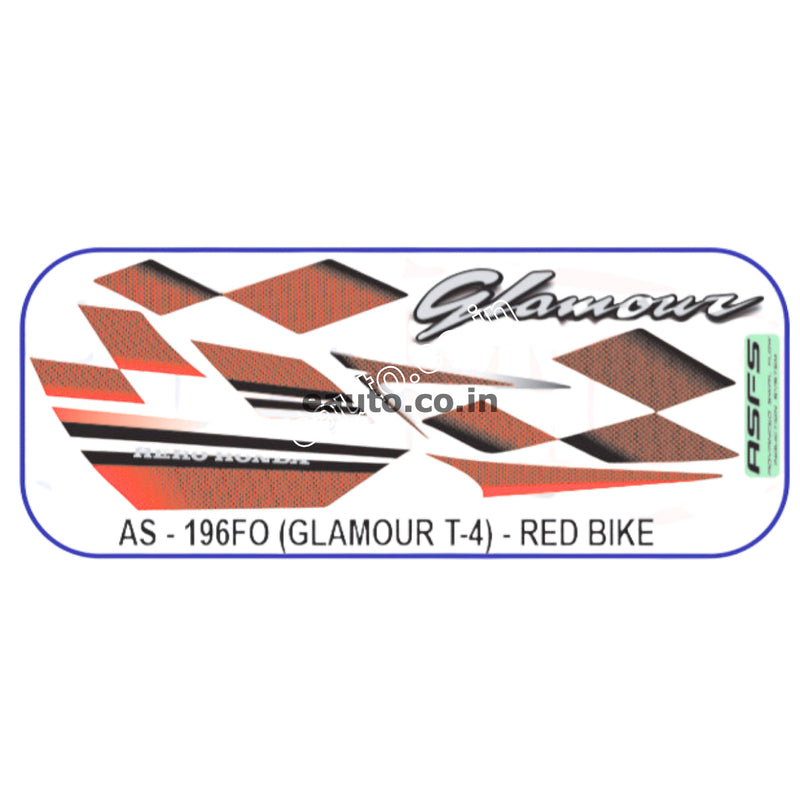 Graphics Sticker Set for Hero Glamour | Type 4 | ASFS | Red Vehicle