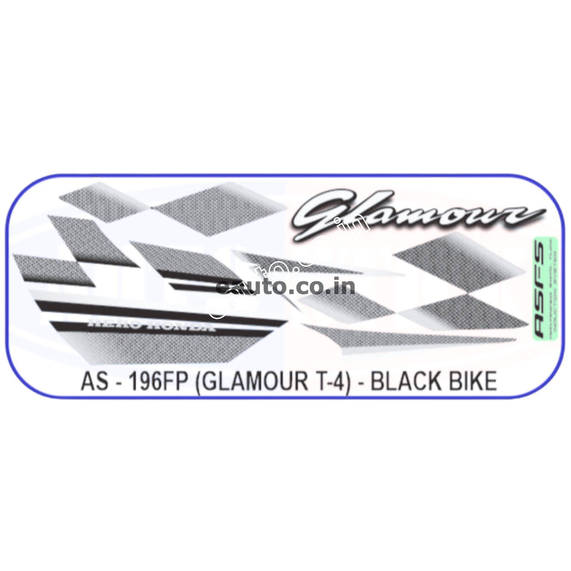 Graphics Sticker Set for Hero Glamour | Type 4 | ASFS | Black Vehicle