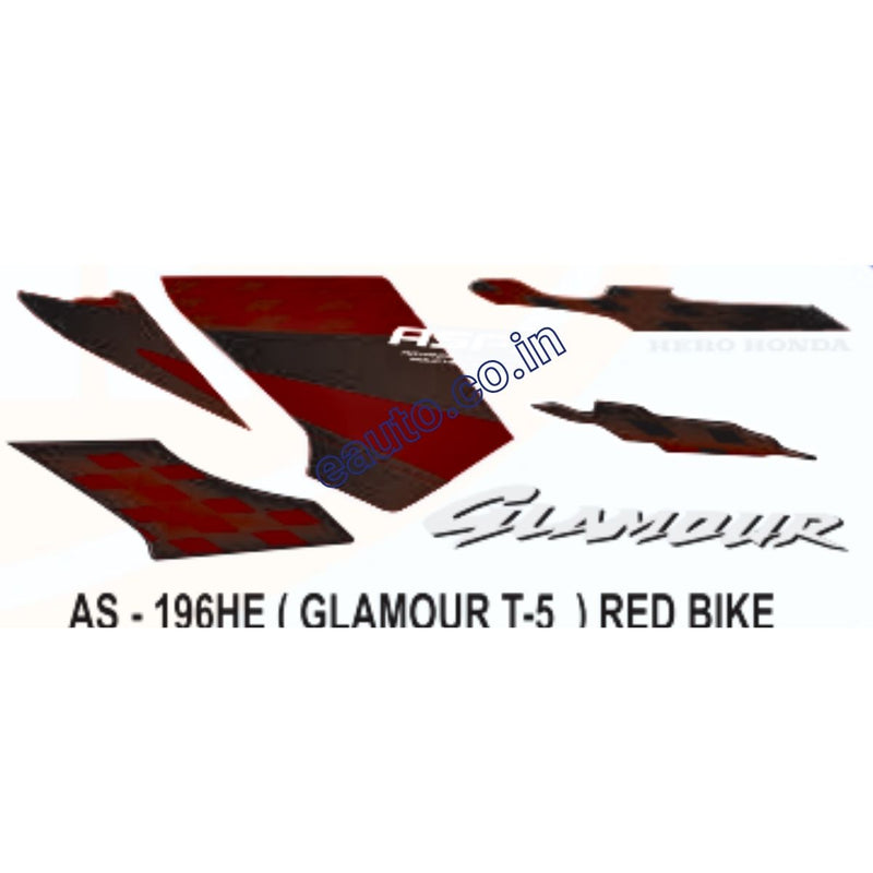 Graphics Sticker Set for Hero Glamour | Type 5 | ASFS | Red Vehicle