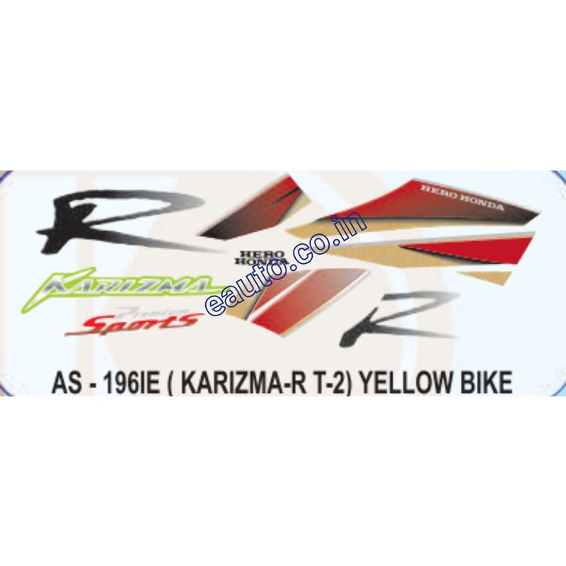 Graphics Sticker Set for Hero Honda Karizma R Sports | Type 2 | Yellow Vehicle