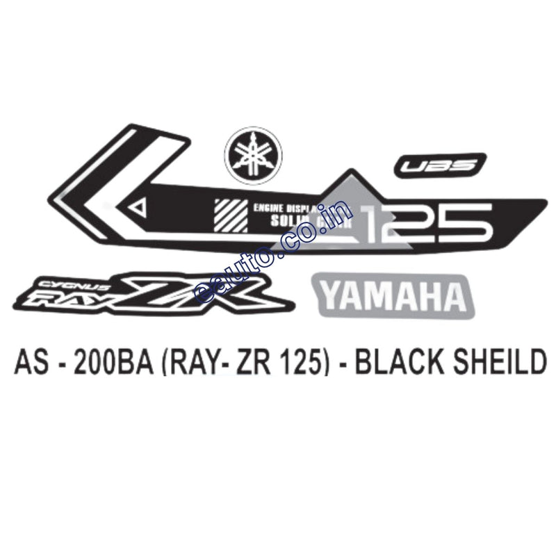 Graphics Sticker Set for Yamaha Ray ZR 125 | Black Sticker