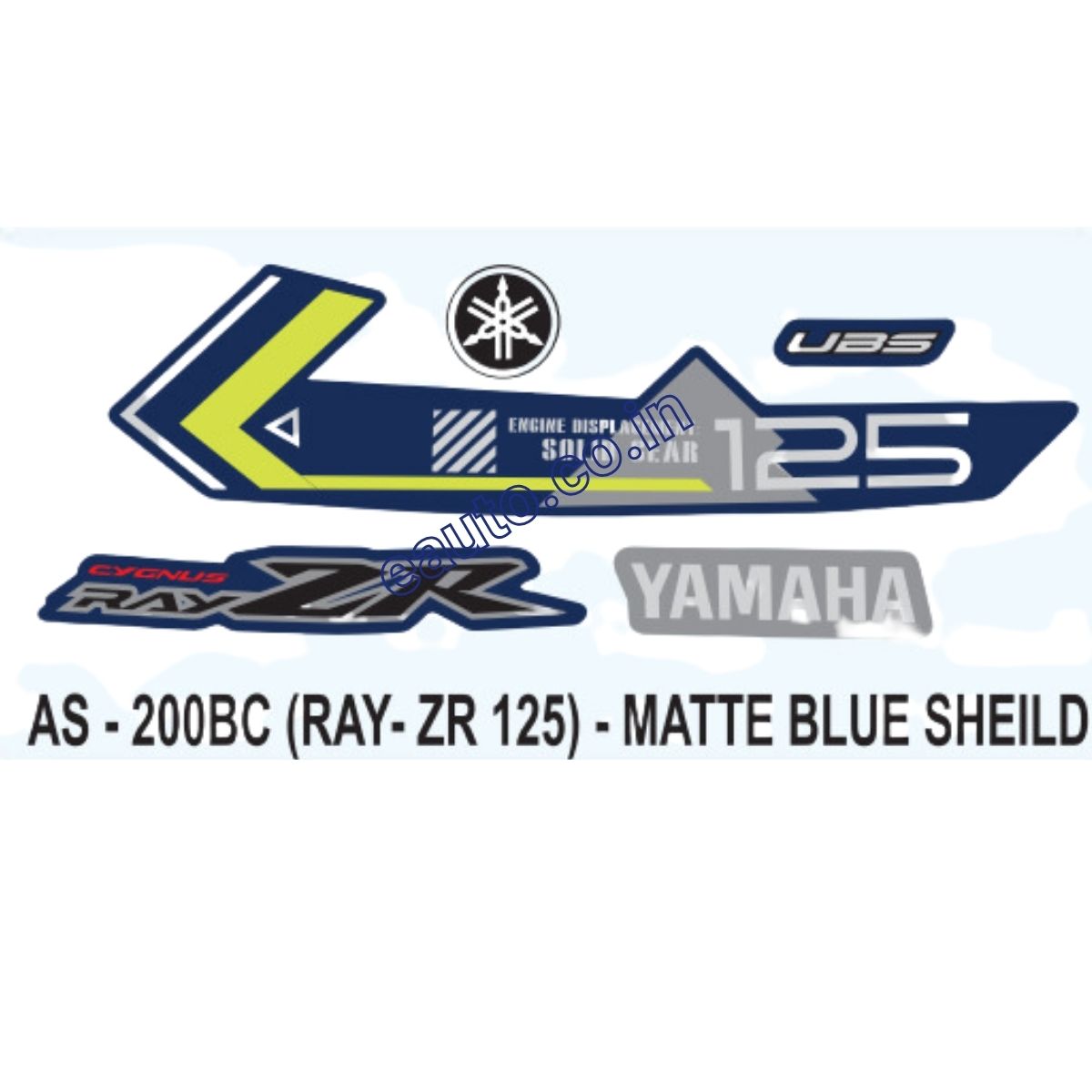 Graphics Sticker Set for Yamaha Ray ZR 125 | Matte Blue Sticker | Both