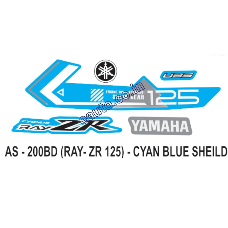 Graphics Sticker Set for Yamaha Ray ZR 125 | Cyan Blue Sticker