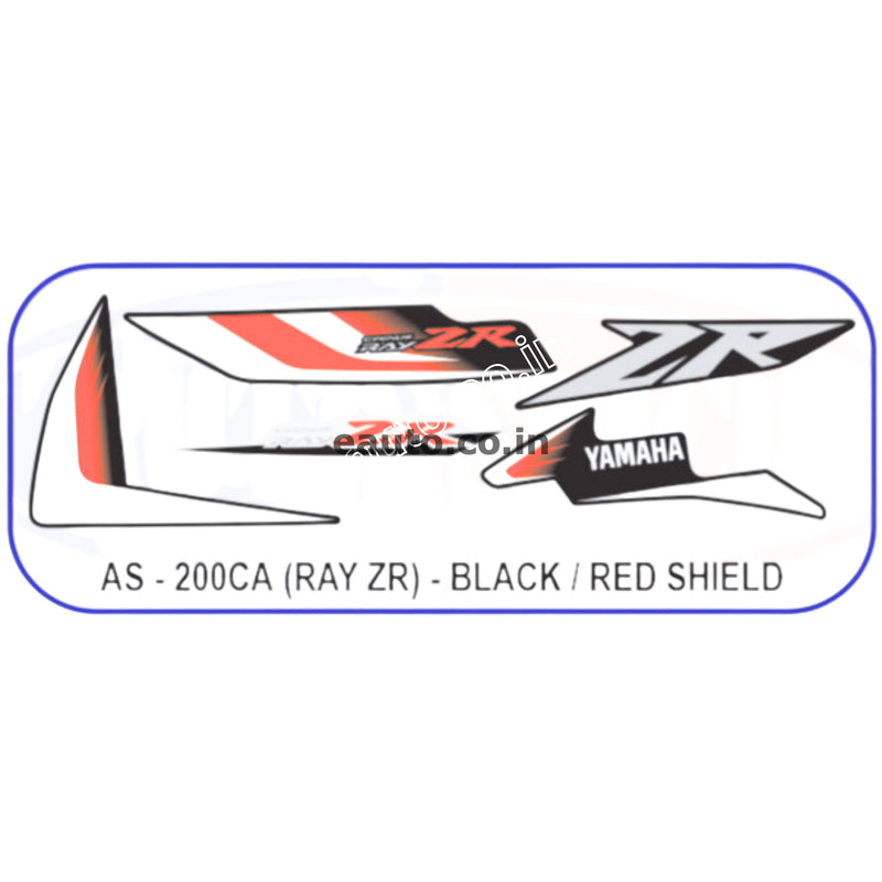 Graphics Sticker Set for Yamaha Ray ZR | Black & Red Sticker