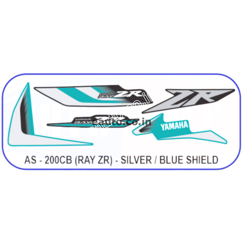 Graphics Sticker Set for Yamaha Ray ZR | Silver & Blue Sticker