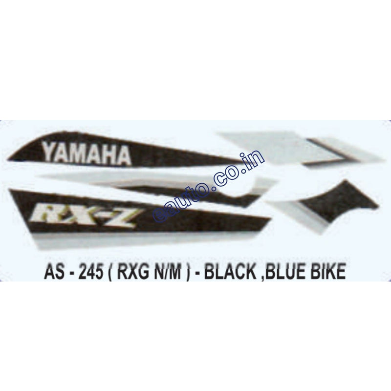 Graphics Sticker Set for Yamaha RX-Z | New Model | Blue Vehicle | Black Sticker